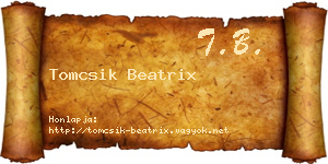 Tomcsik Beatrix névjegykártya
