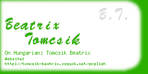 beatrix tomcsik business card